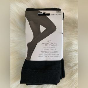 Minicci Women’s Black Fleece Lined Footed Tights NWT Size M/L